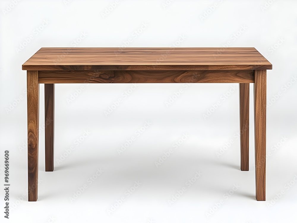 Photograph of a modern minimalist wooden dining table with clean elegant lines isolated on a plain white background Ideal for interior design home decor or product photography Photograph of a modern minimalist wooden dining table with clean elegant lines isolated on a plain white background Ideal for interior design home decor or product photography