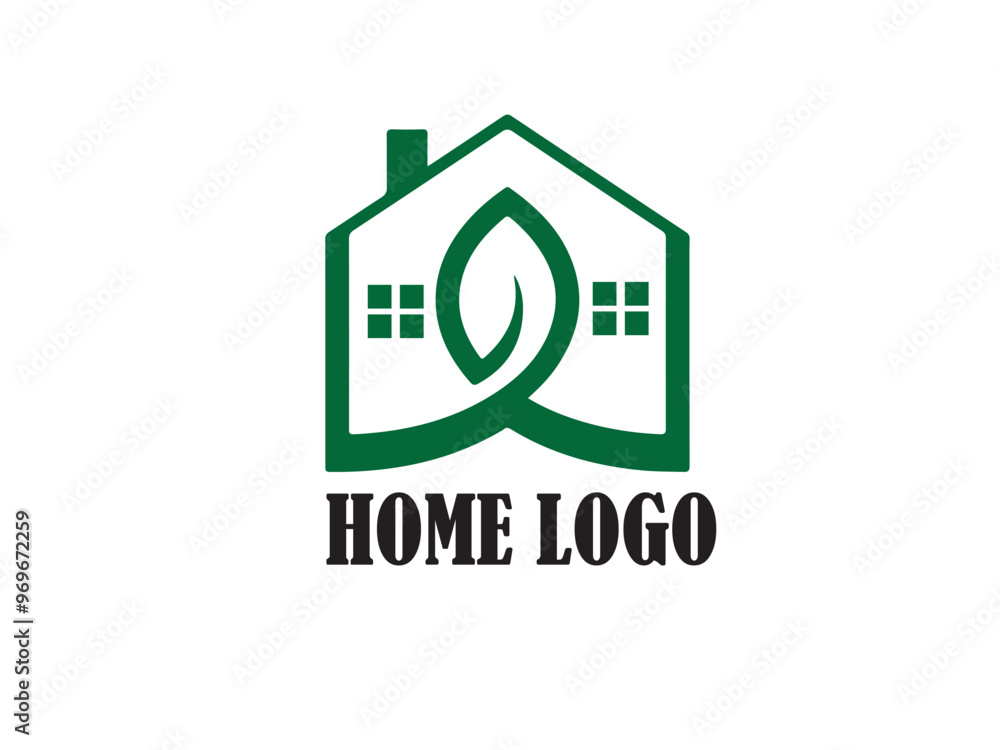 company logo, green home logo design company logo, green home logo design