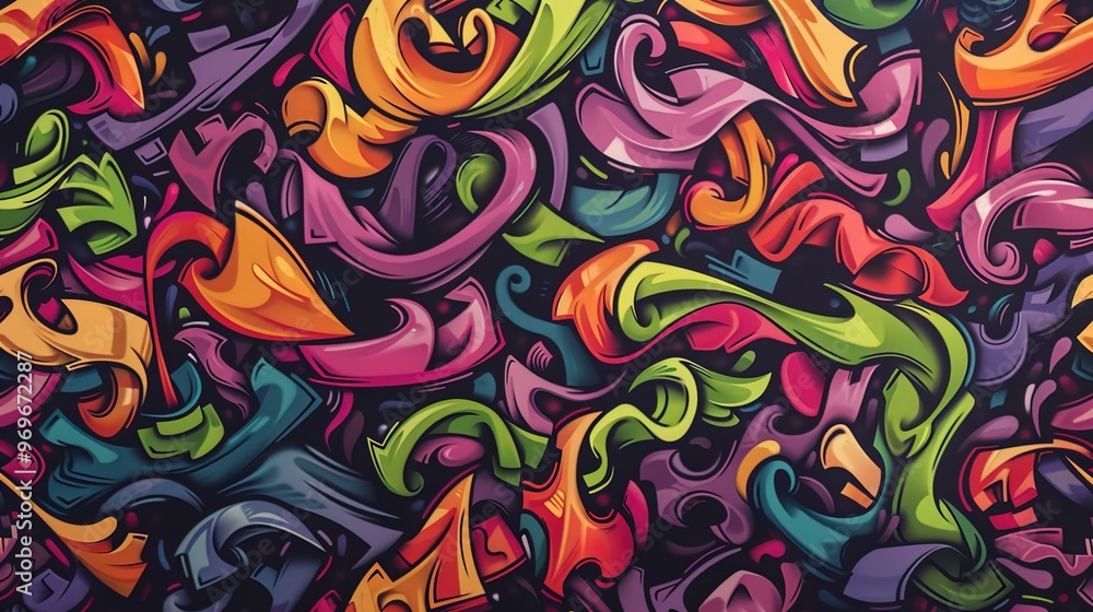 Cartoon street art pattern wallpaper Cartoon street art pattern wallpaper