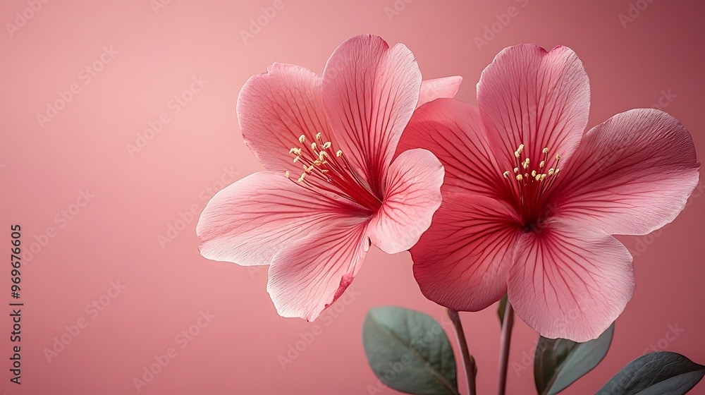 Banner with flowers on light pink background. Banner with flowers on light pink background.