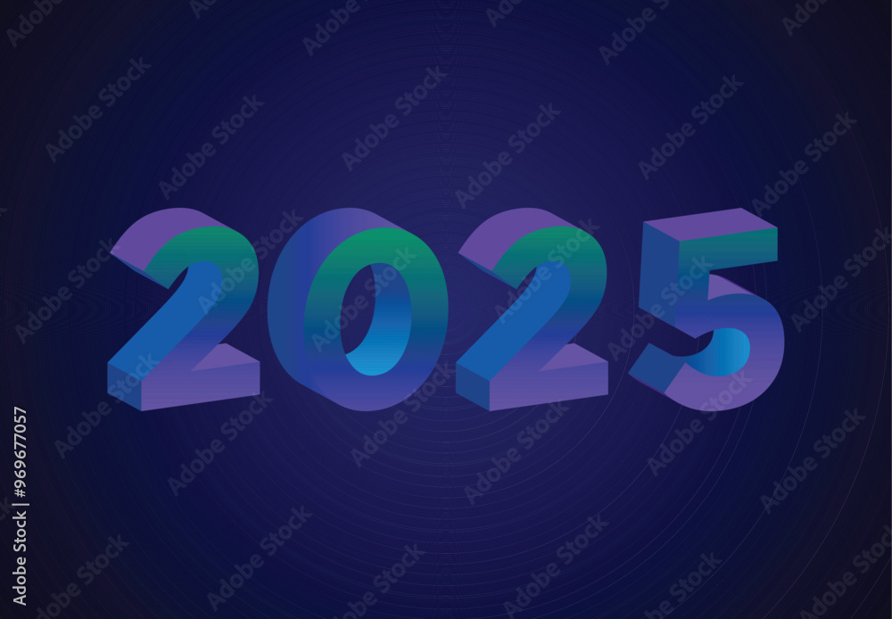 Happy New Year 2025 3D Realistic Purple Design Abstract Logo Symbol Vector Illustration Happy New Year 2025 3D Realistic Purple Design Abstract Logo Symbol Vector Illustration