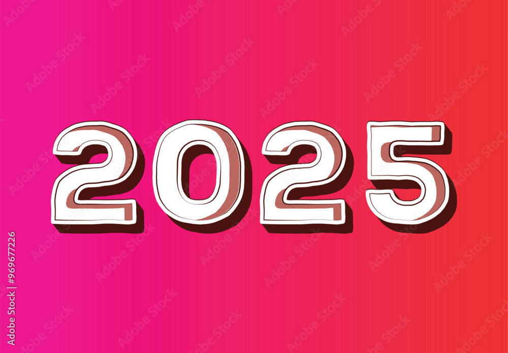 Happy New Year 2025 Design Pink Typography Realistic Abstract Logo Symbol Vector Illustration Happy New Year 2025 Design Pink Typography Realistic Abstract Logo Symbol Vector Illustration