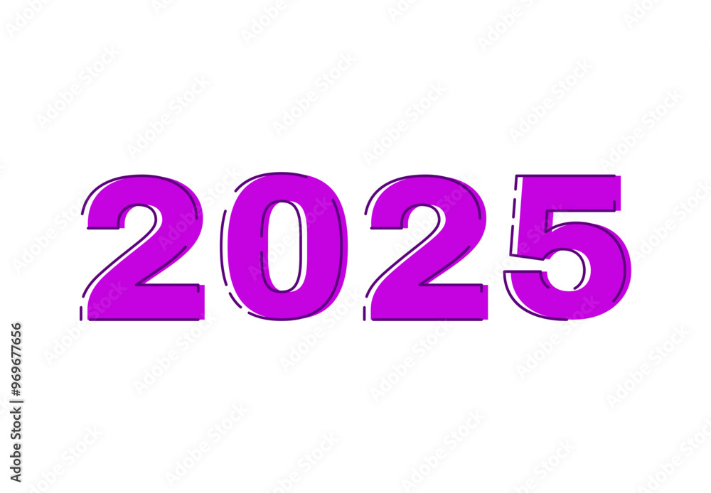 2025 Happy New Year Design Purple Realistic Abstract Logo Symbol Vector Illustration 2025 Happy New Year Design Purple Realistic Abstract Logo Symbol Vector Illustration