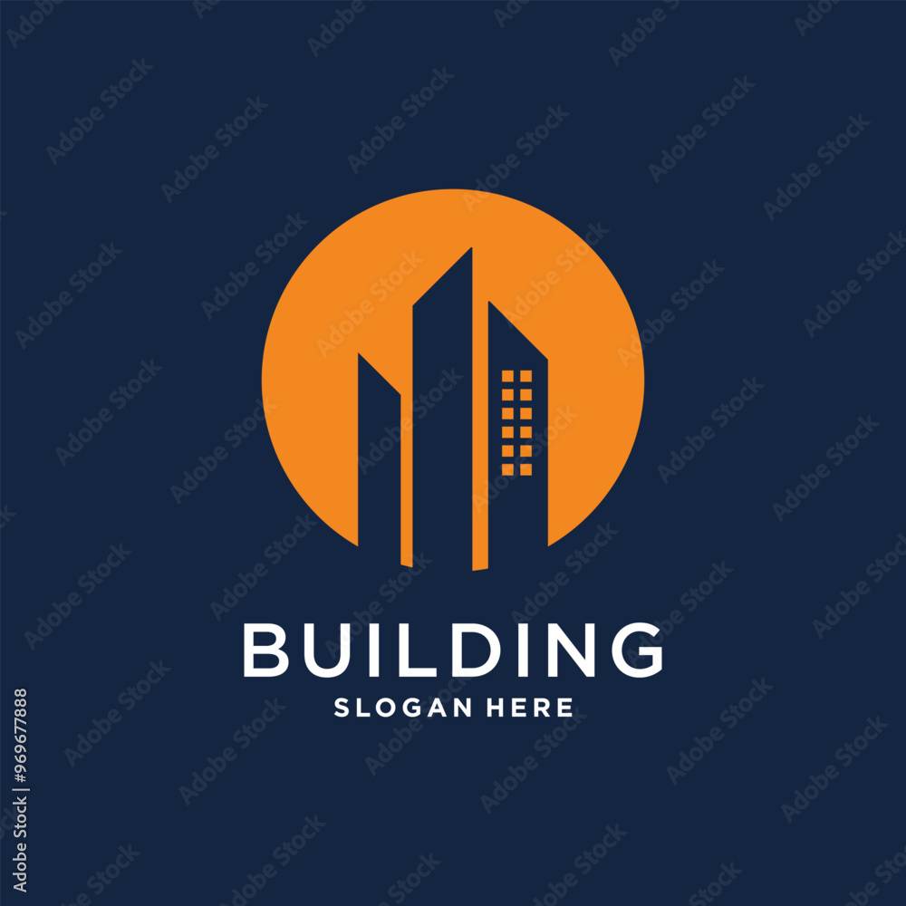 Fototapeta premium Logo building with a simple and minimalist concept