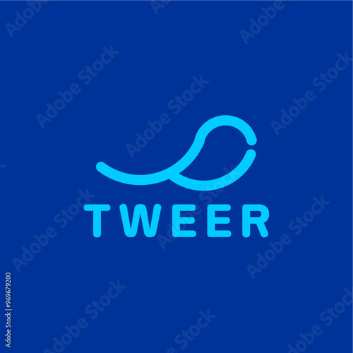 Bird tweet simple minimalist logo design vector best royalty free image editable 