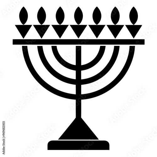Silhouette-style Hanukkah menorah vector illustration 