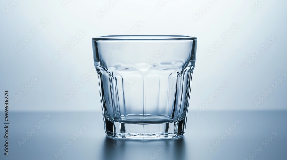A clear glass tumbler on a reflective surface, perfect for showcasing beverages or minimalist decor ideas. A clear glass tumbler on a reflective surface, perfect for showcasing beverages or minimalist decor ideas.