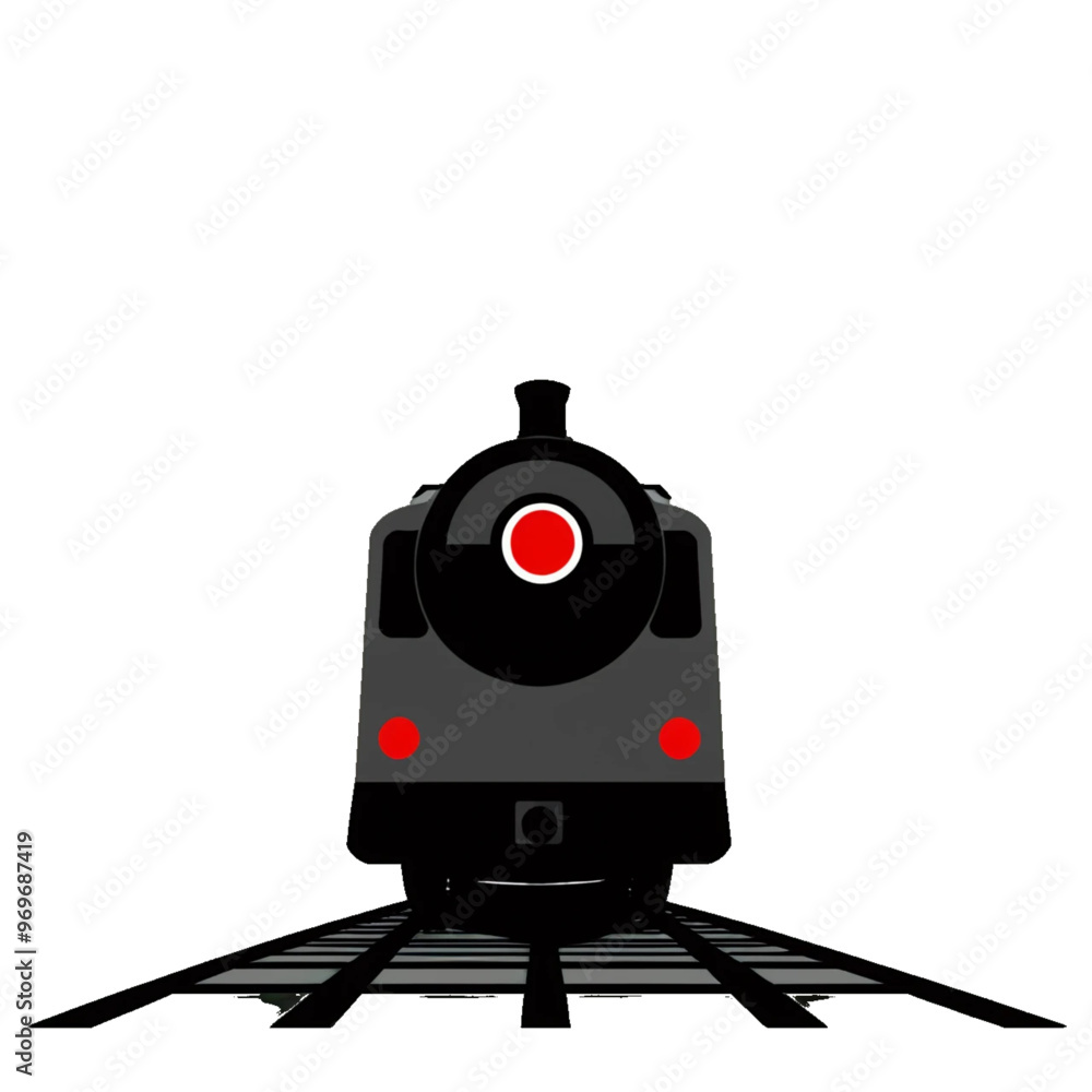 Fototapeta premium black train isolated on white