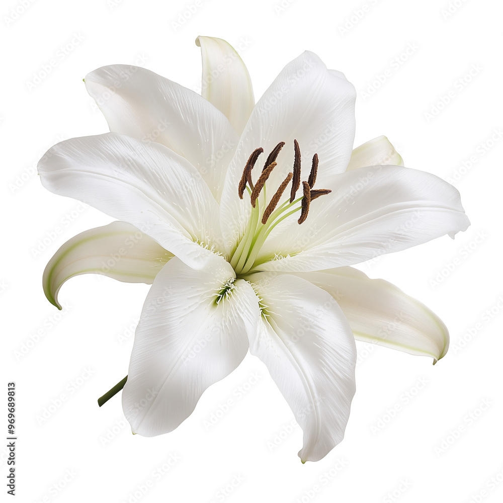 Naklejka premium White lily isolated.