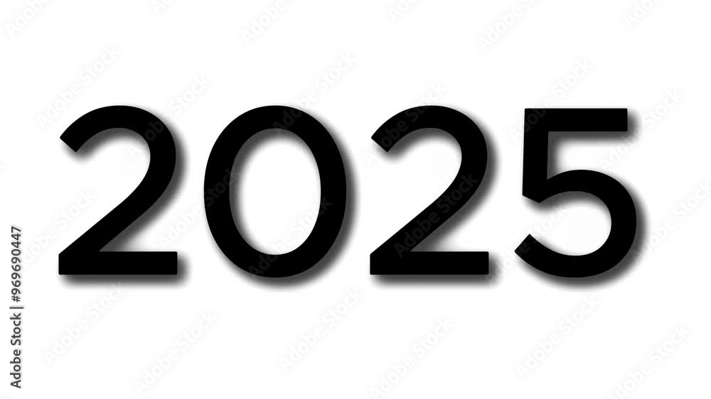 Happy new year 2025 text effect animation 3d effect for outro, intro, on green background Happy new year 2025 text effect animation 3d effect for outro, intro, on green background