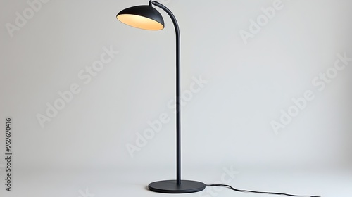 Stylish Minimalist Floor Lamp with Adjustable Neck Isolated on a Clean White Background for Interior Design Home Decor and Product Photography