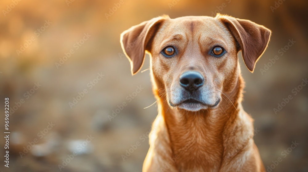 High-definition image of a dog with an expressive face and floppy ears, sitting calmly and looking directly at the camera with a lovable gaze.