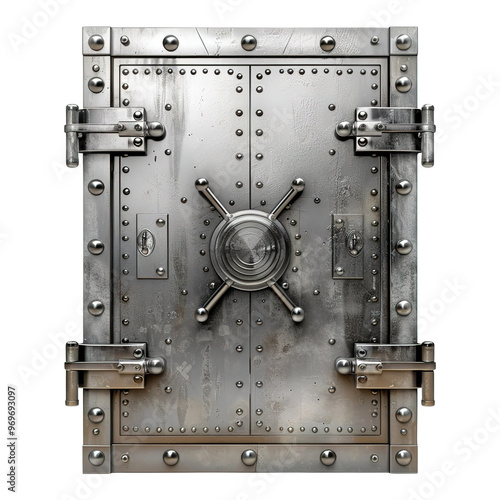 metal safe door representing security isolated on transparent background remove png, clipping path