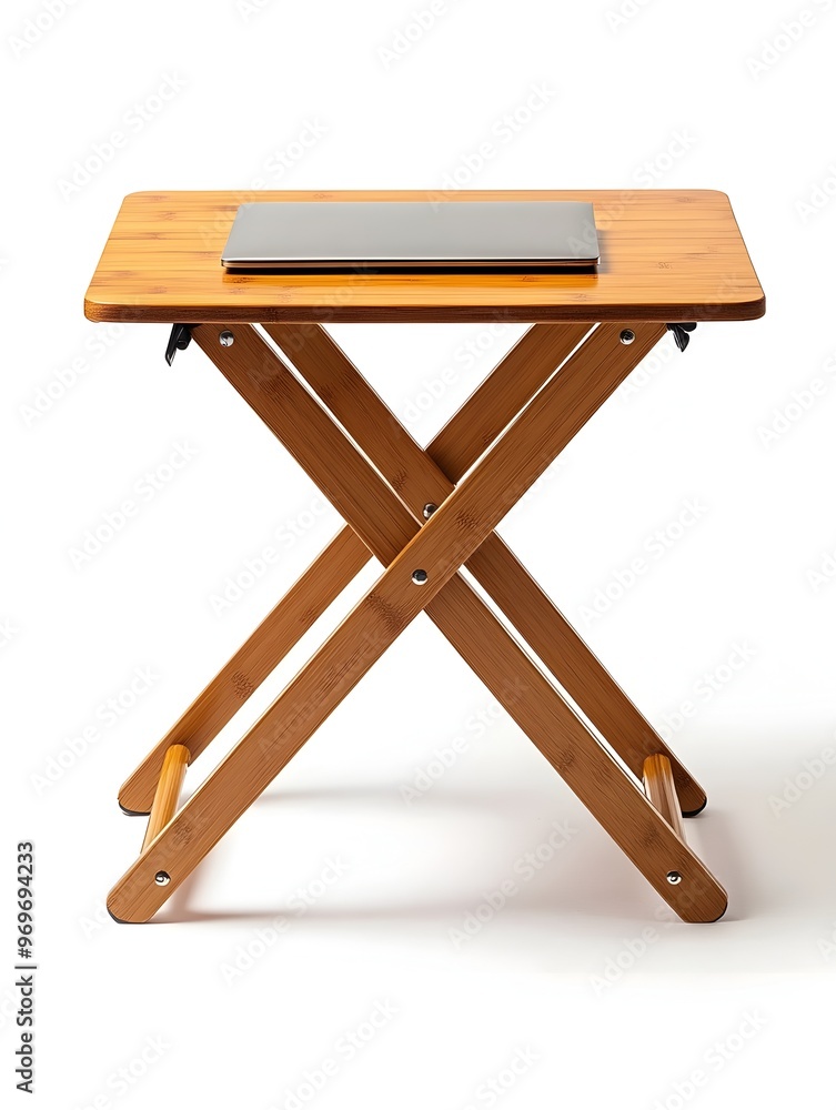 Versatile Folding Laptop Table with Adjustable Height Isolated on Clean White Background for Office Home or Mobile Work Setup Versatile Folding Laptop Table with Adjustable Height Isolated on Clean White Background for Office Home or Mobile Work Setup