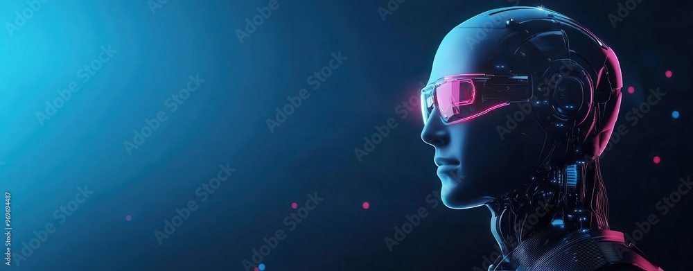 AI assistant in a sleek holographic form helping a scientist in a lab, high-tech research and futuristic work environments