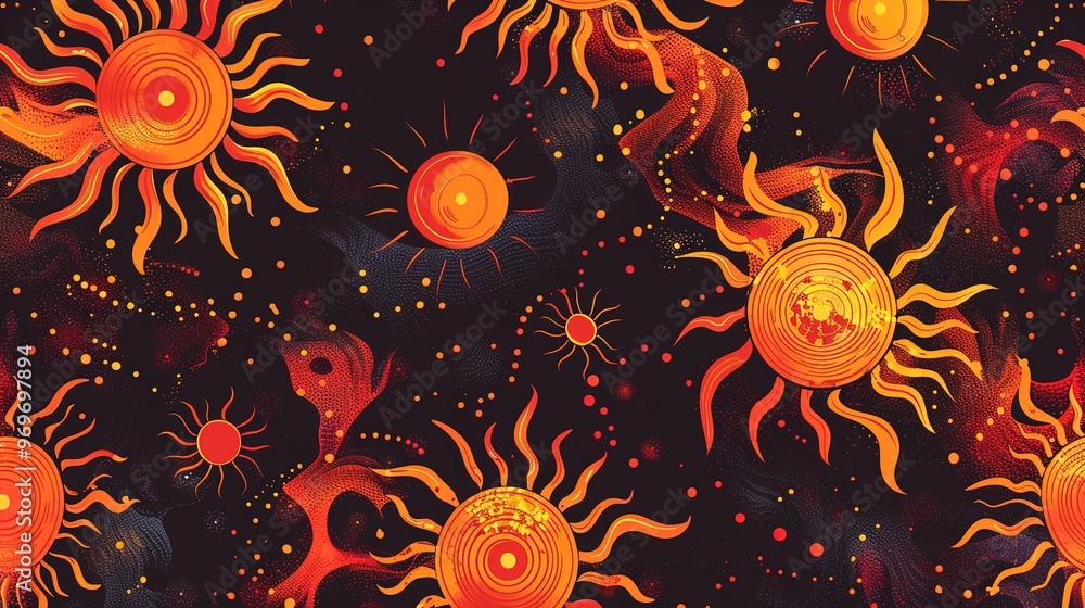 Sun pattern seamless wallpaper Sun pattern seamless wallpaper