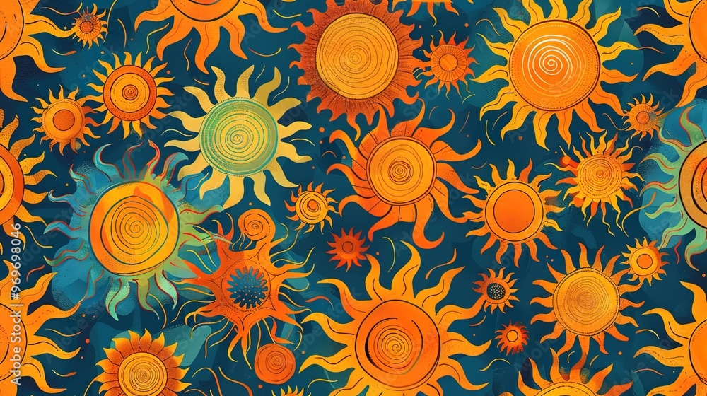 Sun pattern seamless wallpaper Sun pattern seamless wallpaper