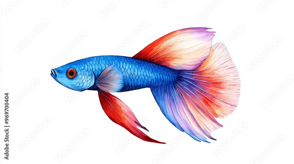 Vibrant and colorful guppy fish showcasing stunning blue and red hues, perfect for aquatic themes and nature designs. Vibrant and colorful guppy fish showcasing stunning blue and red hues, perfect for aquatic themes and nature designs.