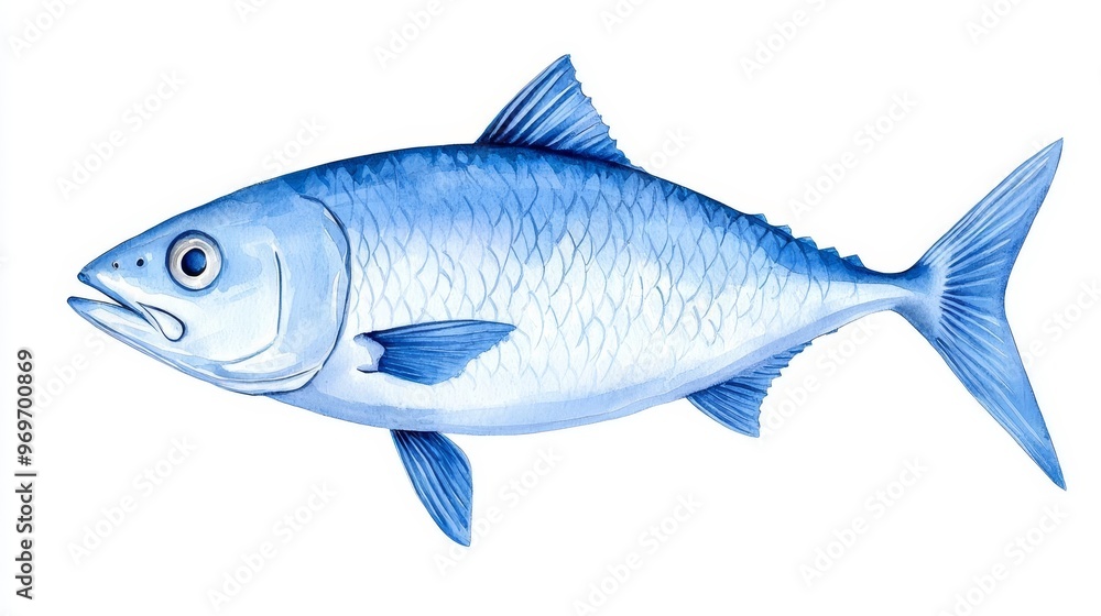Detailed illustration of a blue fish showcasing realistic features and vibrant colors, perfect for marine life projects. Detailed illustration of a blue fish showcasing realistic features and vibrant colors, perfect for marine life projects.