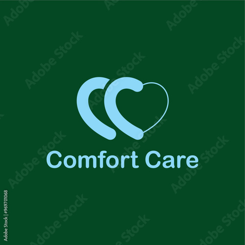Comfort care heart love letter cc logo design vector best royalty free image editable 