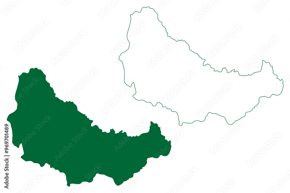 Fototapeta premium Doda district (Jammu and Kashmir union territory, Republic of India) map vector illustration, scribble sketch Doda map