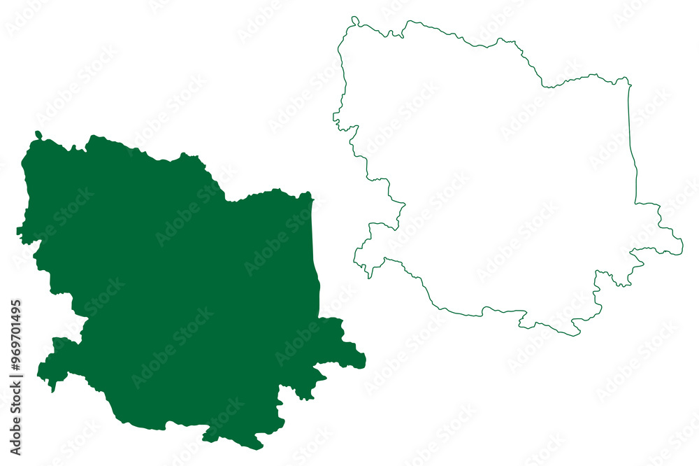 Dumka district (Jharkhand State, Republic of India, Santhal Pargana Division) map vector illustration, scribble sketch Dumka map Dumka district (Jharkhand State, Republic of India, Santhal Pargana Division) map vector illustration, scribble sketch Dumka map