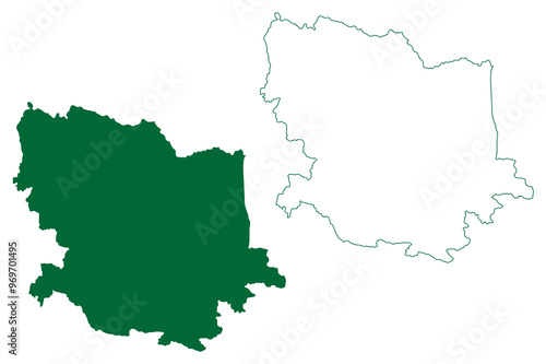 Dumka district (Jharkhand State, Republic of India, Santhal Pargana Division) map vector illustration, scribble sketch Dumka map photo