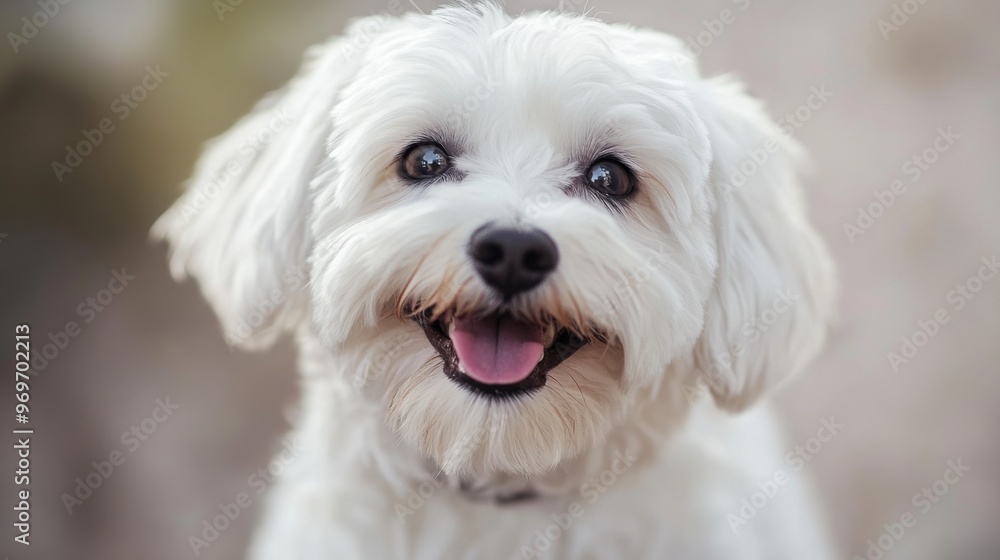 High-resolution close-up of a dog with a shiny, well-groomed coat and a happy expression, showcasing its adorable features in a clean, simple background. High-resolution close-up of a dog with a shiny, well-groomed coat and a happy expression, showcasing its adorable features in a clean, simple background.
