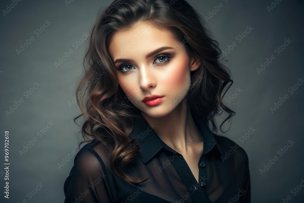 Beautiful portrait of a young elegant woman with long hair
Beautiful portrait of a young elegant woman with long hair
