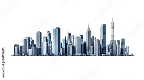 Modern city skyline isolated.