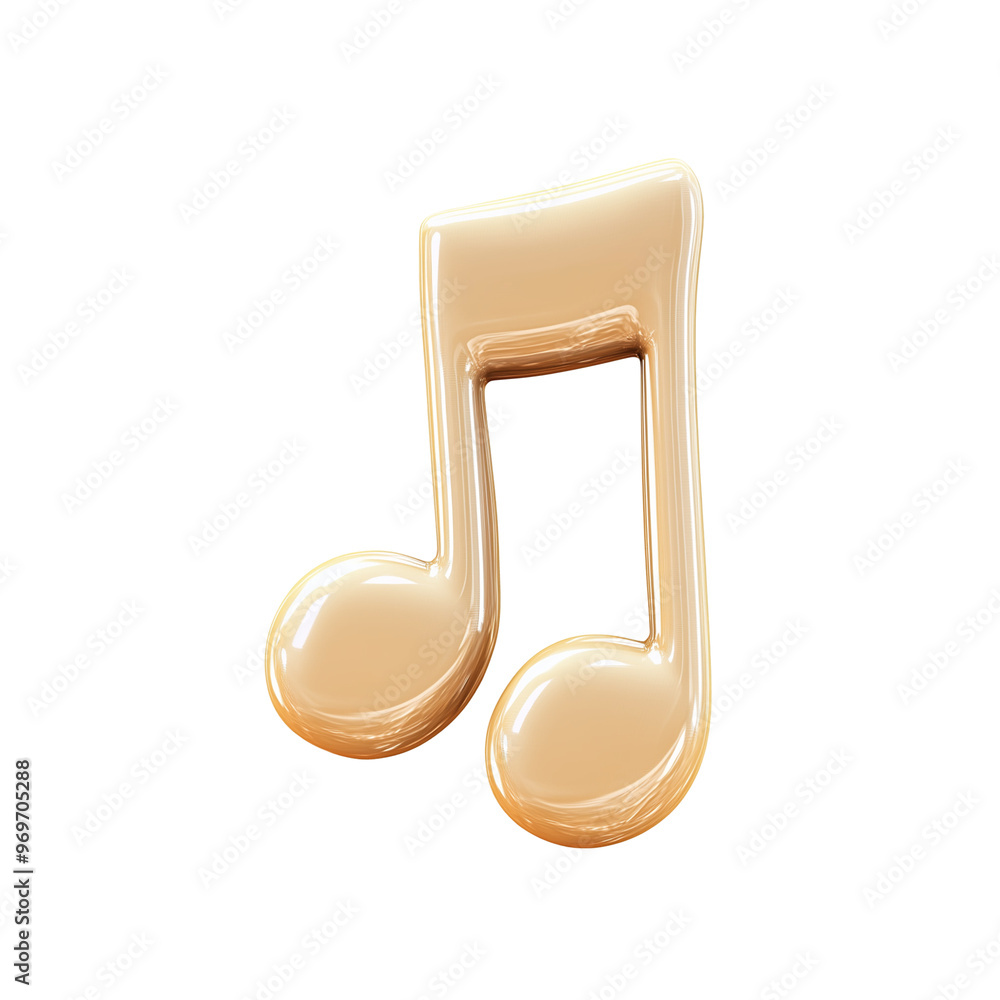Golden music note. Golden music note.