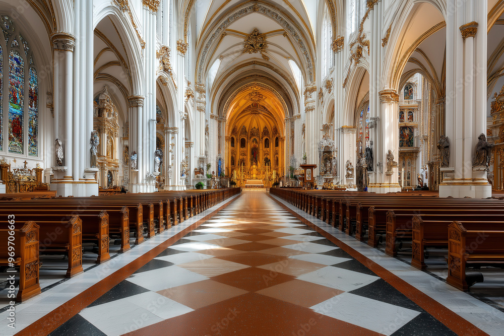 Obraz premium Gothic Church Interior