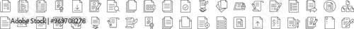 Document, Contract, Presentation Line Icon Collection. Editable Stroke. Perfect for Infographics, Articles, Books, Flyers, Banners