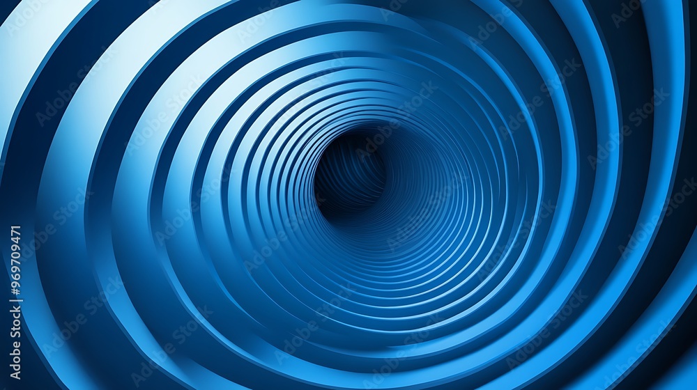 Abstract Blue Swirling Tunnel Abstract Blue Swirling Tunnel