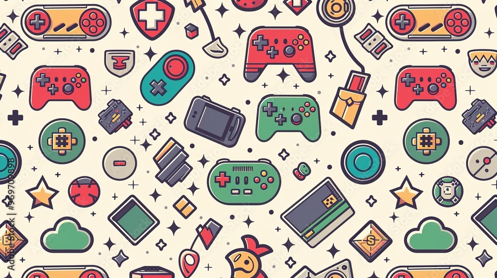 Retro gaming pattern wallpaper Retro gaming pattern wallpaper