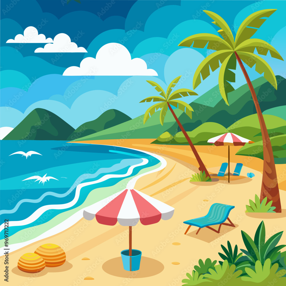 Obraz premium summer beach scene