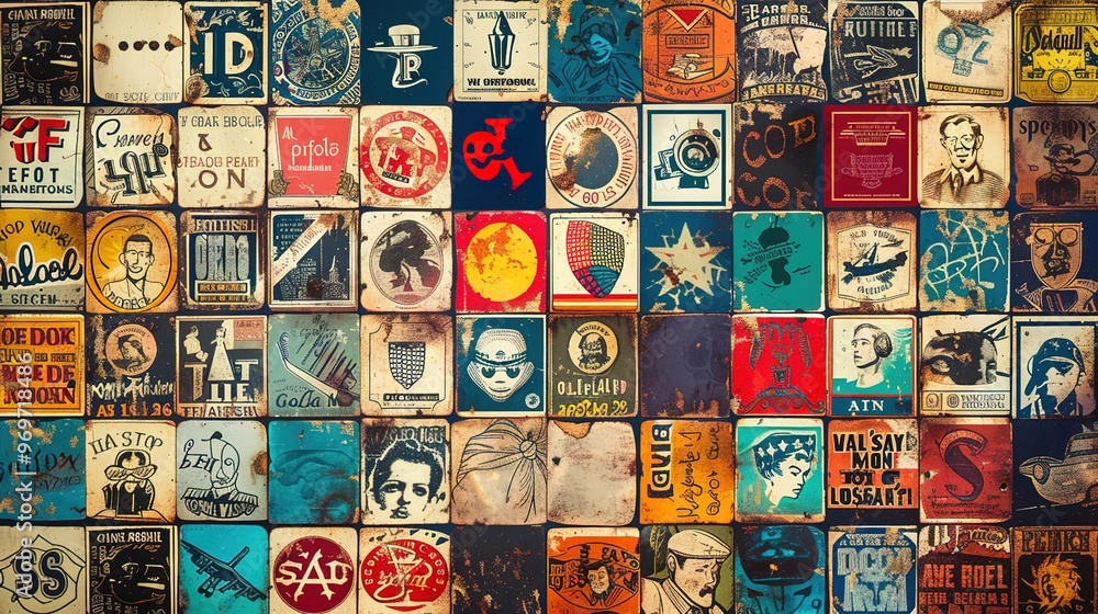 Fototapeta premium Vintage poster wallpaper