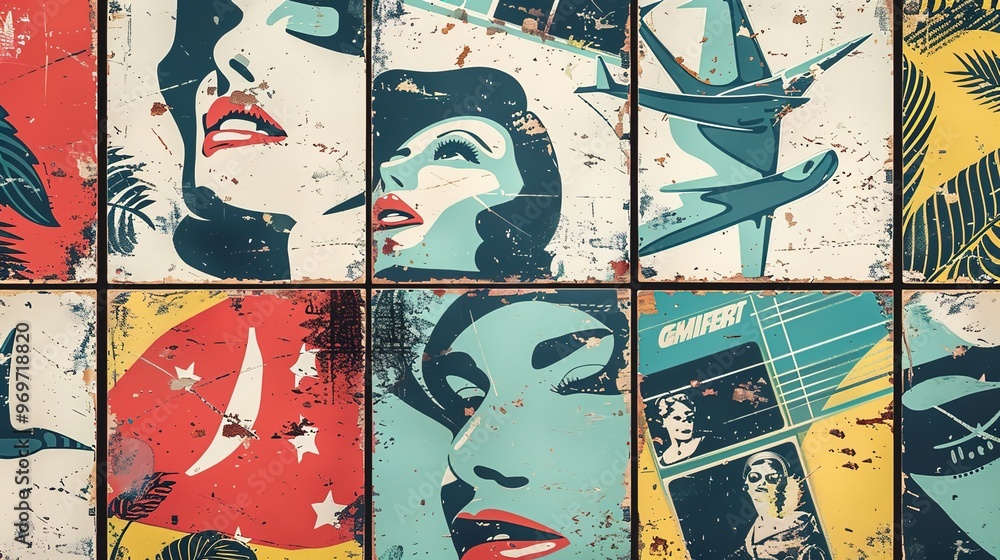 Obraz premium Vintage poster wallpaper