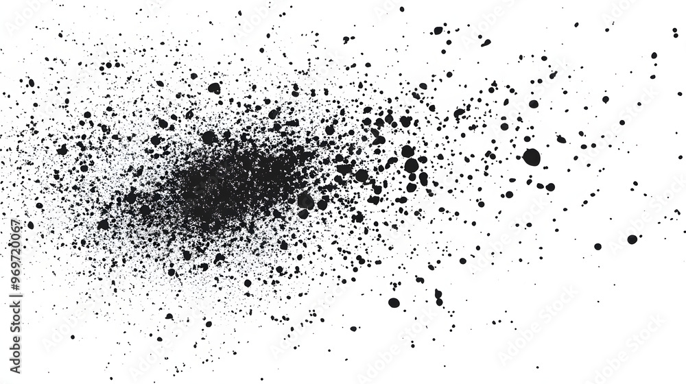 Black ink splatters on a transparent glass, creating a grunge texture with liquid drops and a dirty silhouette Black ink splatters on a transparent glass, creating a grunge texture with liquid drops and a dirty silhouette