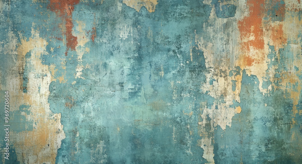 Weathered Blue and Orange Wall Texture. Weathered Blue and Orange Wall Texture.