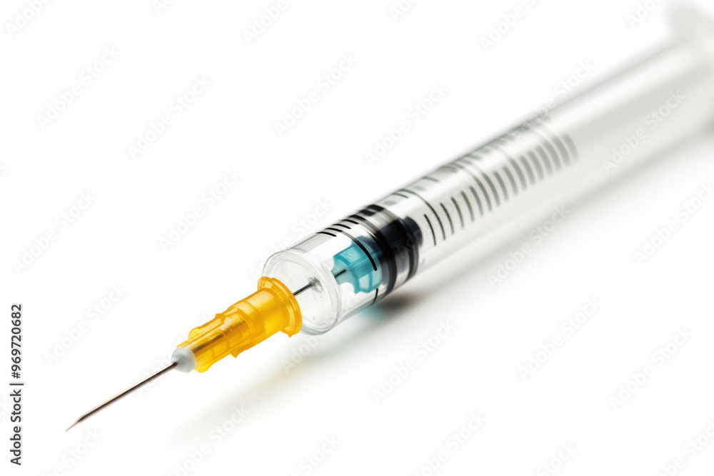 Medical Syringe and Needle Isolated on a White Background Medical Syringe and Needle Isolated on a White Background