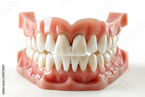 Model of Human Teeth and Gums Isolated on White Background