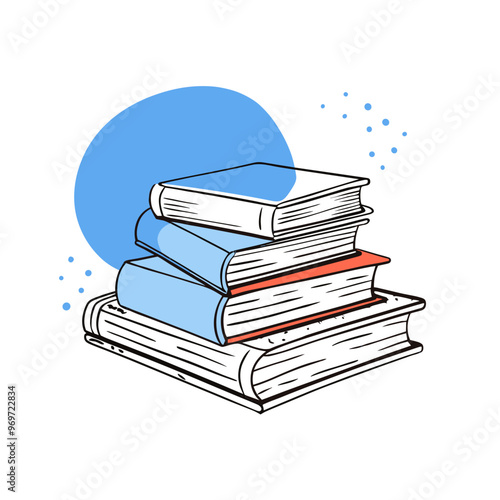 Stack of colorful books on a simple background for educational concepts