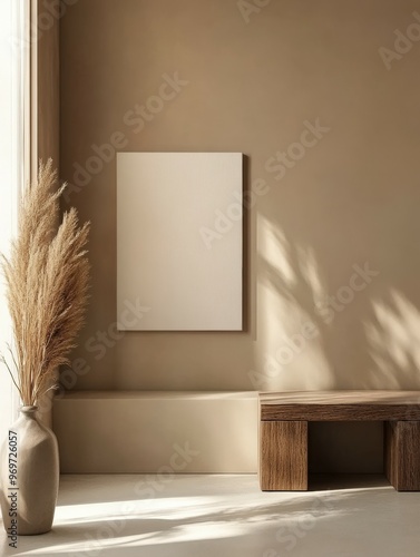 Minimalist interior design with neutral colors in a cozy living space