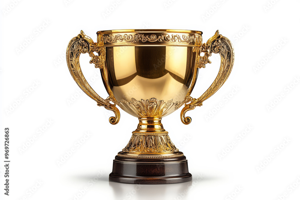 Luxury Golden Trophy Cup Displayed with a Bright, Shiny Finish Luxury Golden Trophy Cup Displayed with a Bright, Shiny Finish