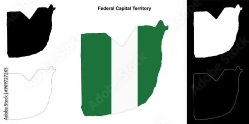 Federal Capital Territory state outline map set