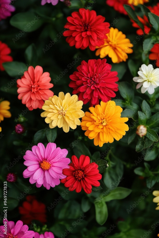 Colorful garden blooms in full bloom during springtime sunshine Colorful garden blooms in full bloom during springtime sunshine