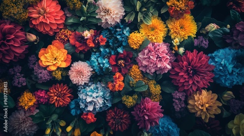 Colorful floral arrangement showcasing diverse blooms from a vibrant garden