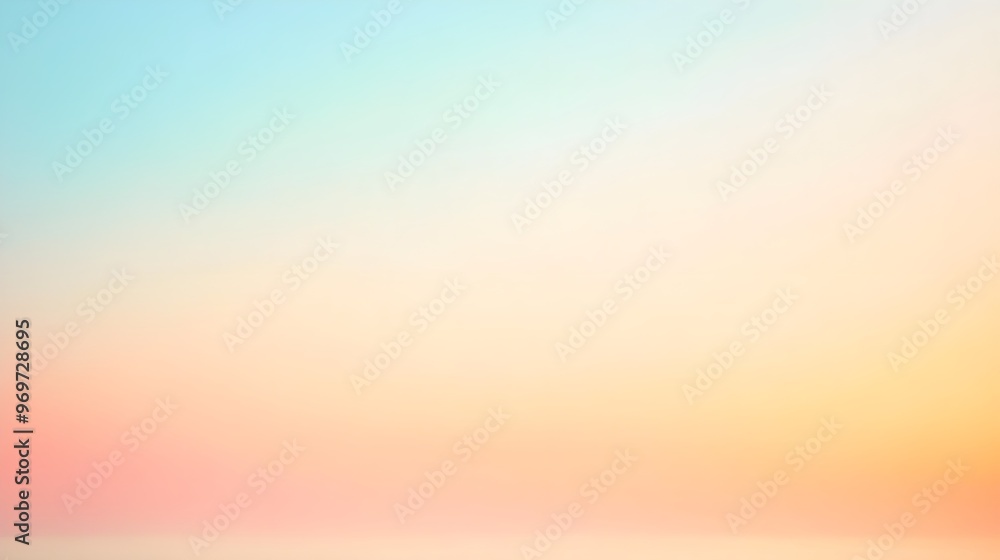 A softly blurred gradient transitioning from light blue to pale peach, creating a serene atmosphere against a light solid color background A softly blurred gradient transitioning from light blue to pale peach, creating a serene atmosphere against a light solid color background
