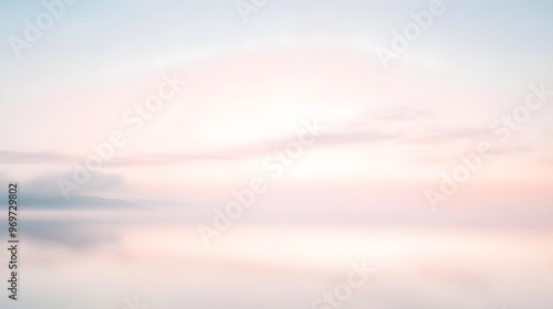 A serene landscape featuring a blurred horizon with soft, dreamy colors, creating a peaceful atmosphere photo